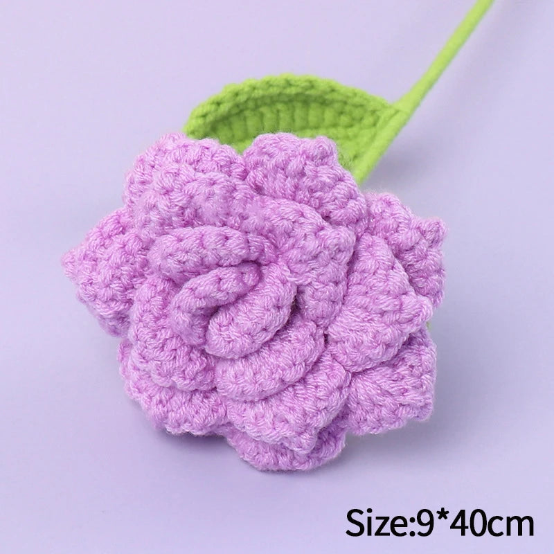 1Pc Tulip Crochet Flowers Artificial Woven Flowers Handmade Tulipanes Wedding Gift for Guest Home Decoration Valentine'S Gift