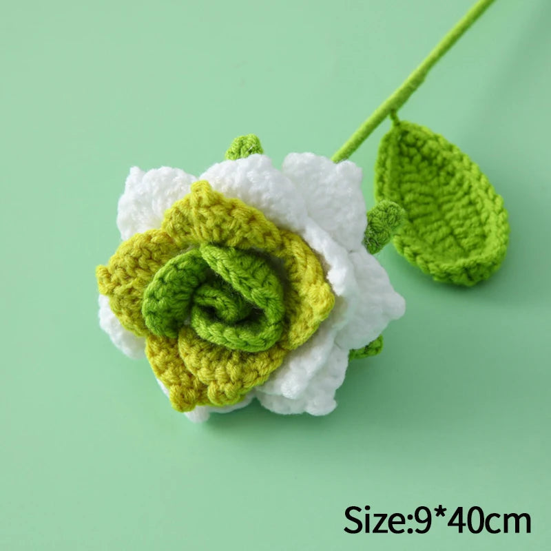 1Pc Tulip Crochet Flowers Artificial Woven Flowers Handmade Tulipanes Wedding Gift for Guest Home Decoration Valentine'S Gift