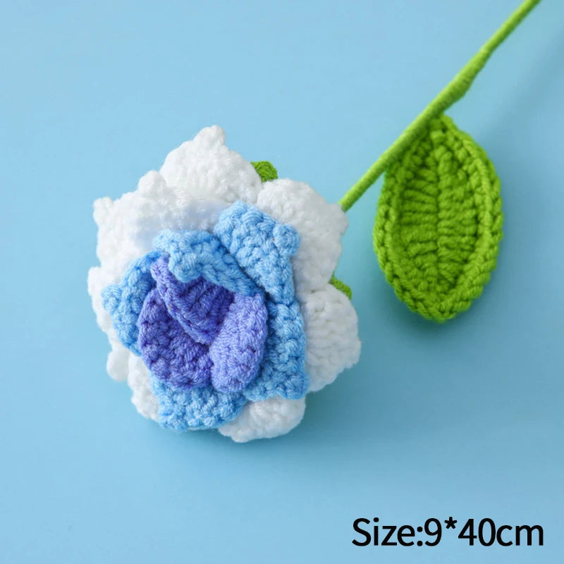 1Pc Tulip Crochet Flowers Artificial Woven Flowers Handmade Tulipanes Wedding Gift for Guest Home Decoration Valentine'S Gift