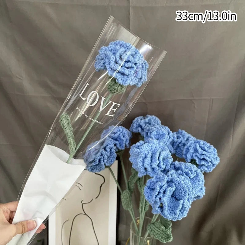 1Pc Tulip Crochet Flowers Artificial Woven Flowers Handmade Tulipanes Wedding Gift for Guest Home Decoration Valentine'S Gift